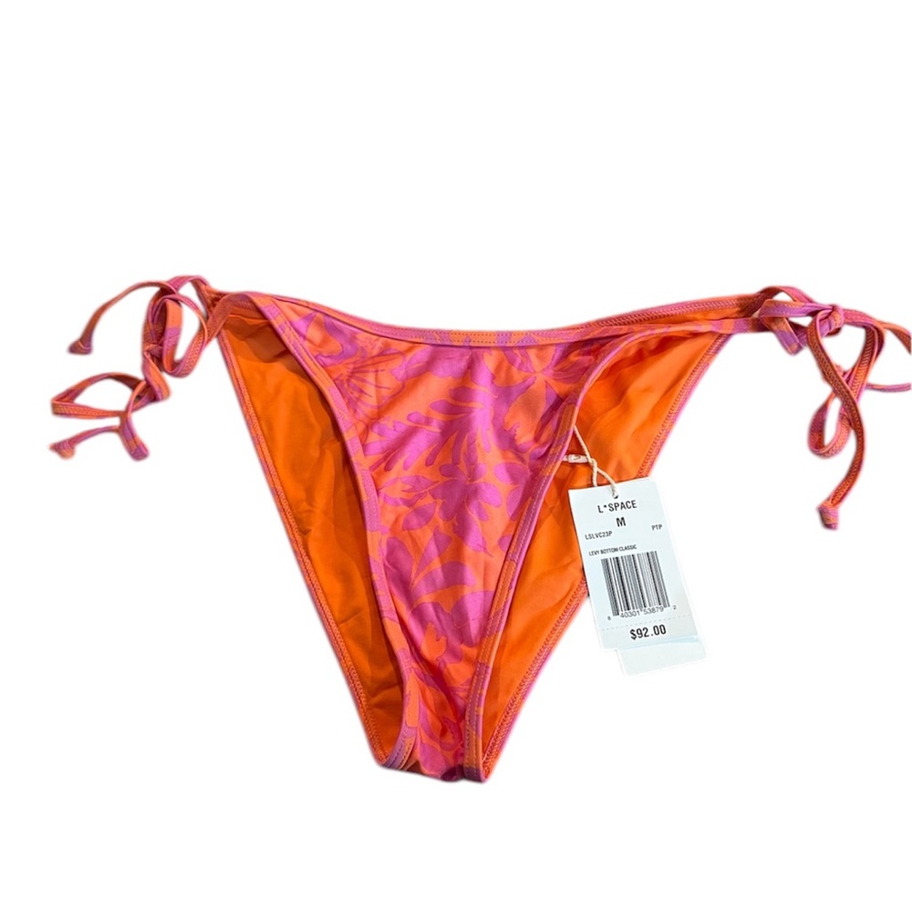 LSpace Reversible $98 Levy Bikini Bottom in Pink Tangerine Floral Medium NWT